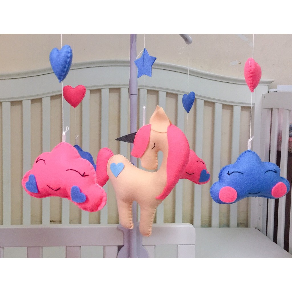 Bộ kit treo nôi Ngựa pony mây hồng