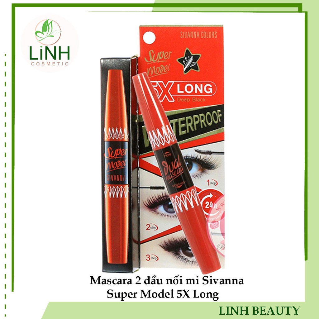 Mascara 2 đầu nối mi Sivanna Super Model 5X Long