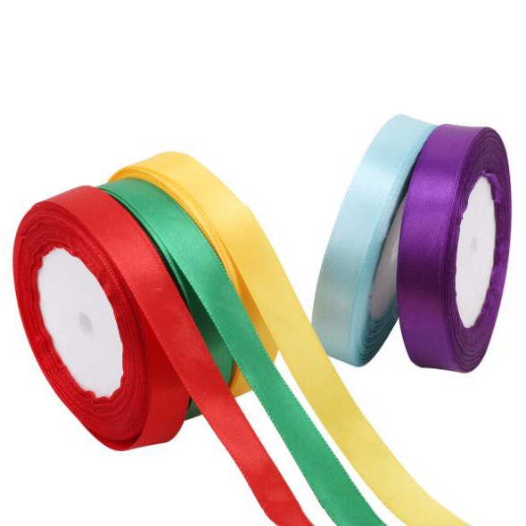 Cuộn Dây Ruy Băng Bằng Lụa Satin Lụa Satin Rộng 2CM Dài 22M Dùng Trang Trí Bó Hoa Cưới