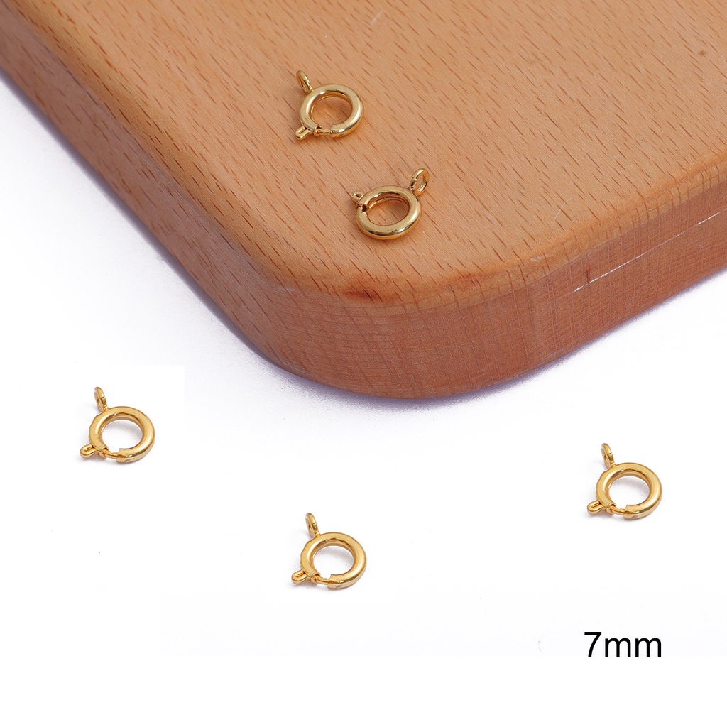 Set 10 / 20 Móc Khóa Tròn Mạ Vàng 18k Dùng Làm Trang Sức Diy