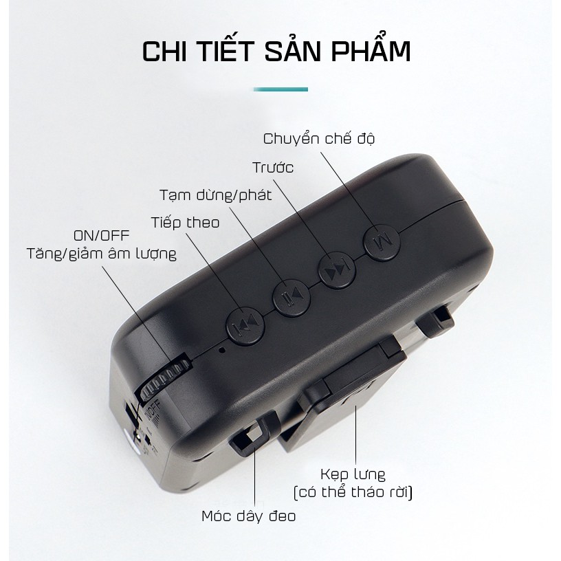 Loa Trợ Giảng Có Dây Hỗ Trợ Nghe Nhạc Bluetooth 5.0 SHIDU SD-M100 - Hàng Chính Hãng