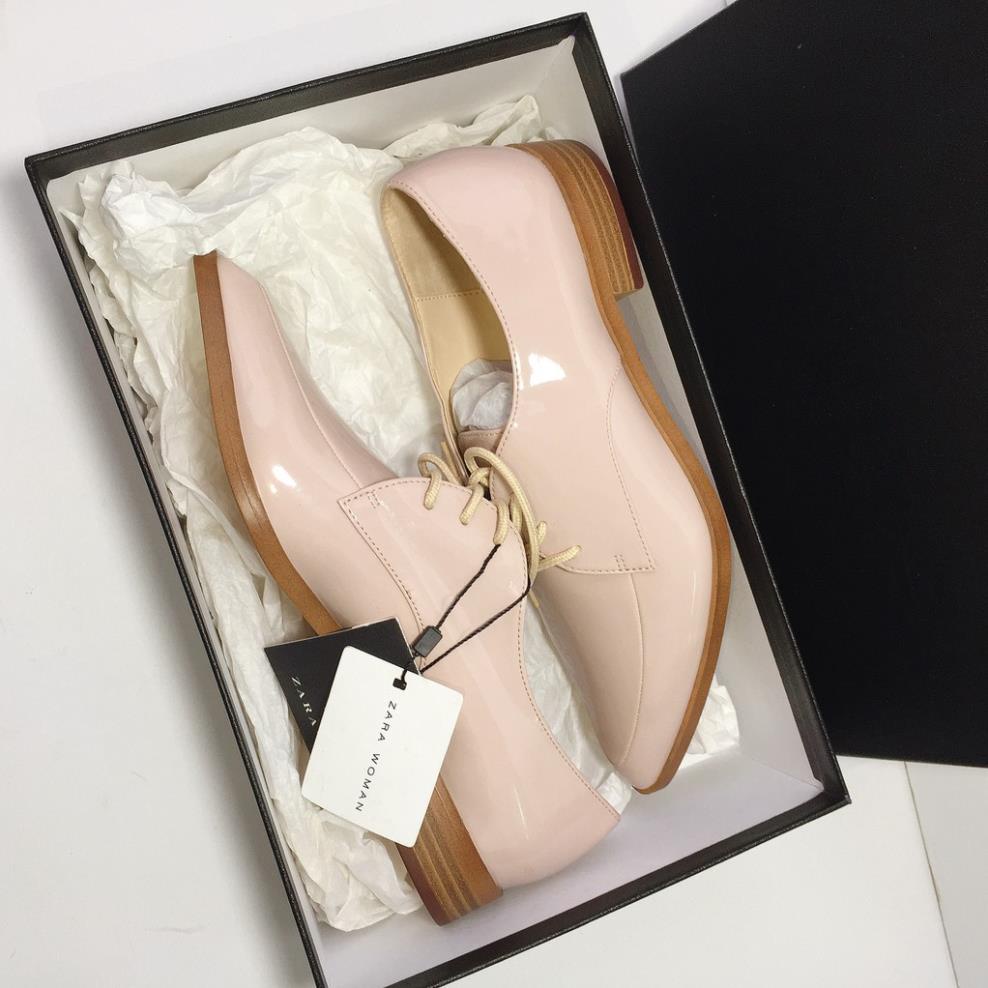 Giày oxford Blucher của Zara, hàng xuất xịn, da bóng ELI