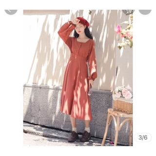 Váy vintage cam cháy