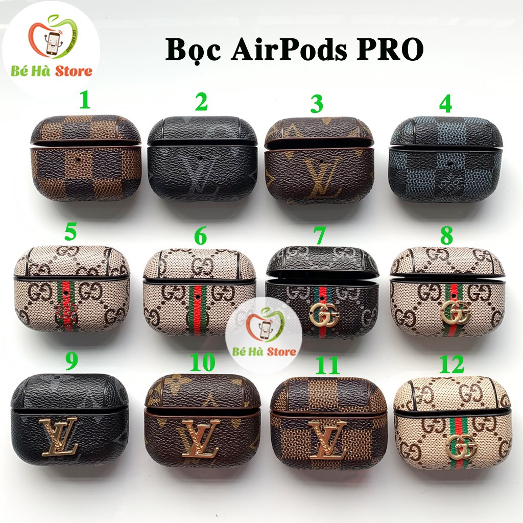 Bọc AirPods PRO Logo Hoạ Tiết bbr, l.v, Guc.ci