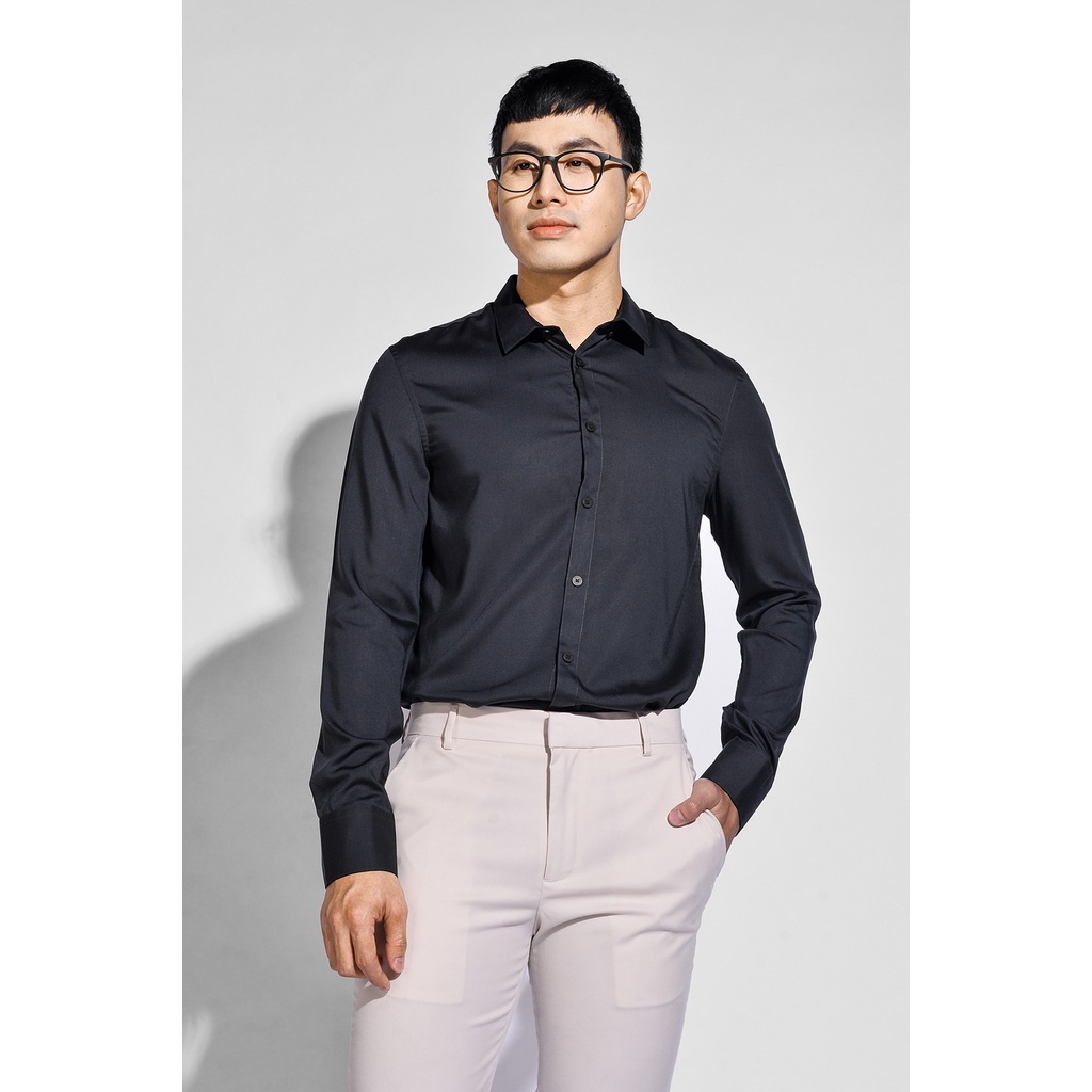 Áo Sơ Mi Tay Dài Nam Modal Trơn Form Fitted - Routine 10S20SHL022