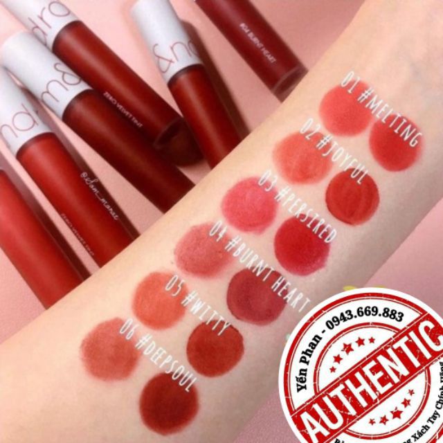 Son Kem Lì Romand Zero Velvet Tint