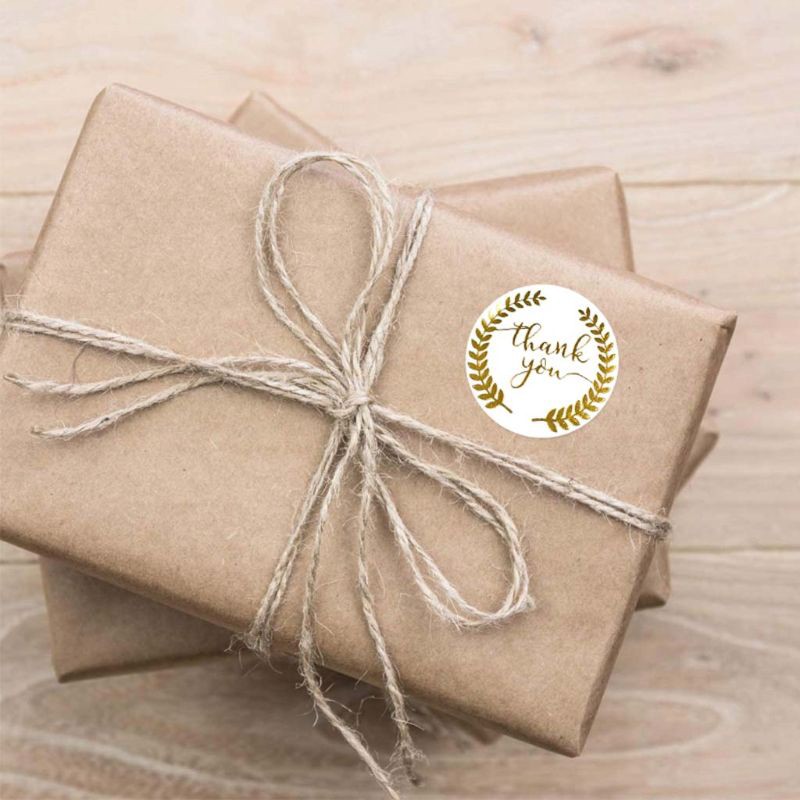 Sticker Chữ Thank You Màu Vàng Nhũ Lấp Lánh