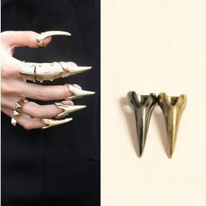 💥HÀNG CÓ SẴN💥 Bộ 5 móng tay thiết kế hình vuốt sắc và nhẫn cá tính hóa trang 💥CHỌN MẪU💥 001573