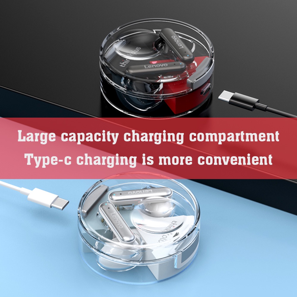 Tai nghe bluetooth Lenovo lp10 không dây với âm thanh kép bass giúp giảm tiếng ồn không thấm nước với micro 5.2