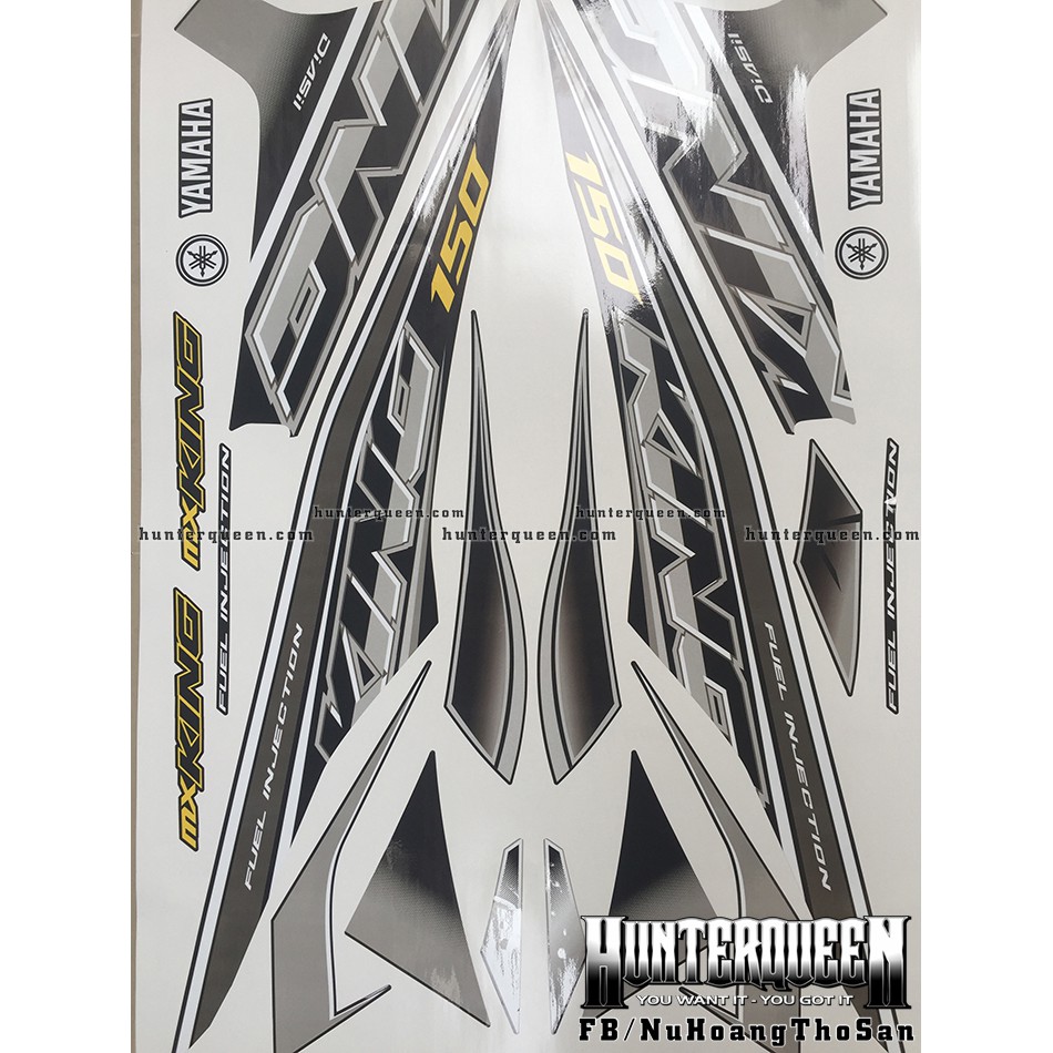 Tem Exciter 150. Tem rời MX KING xe đen tem xám. Xe màu khác vui lòng inbox