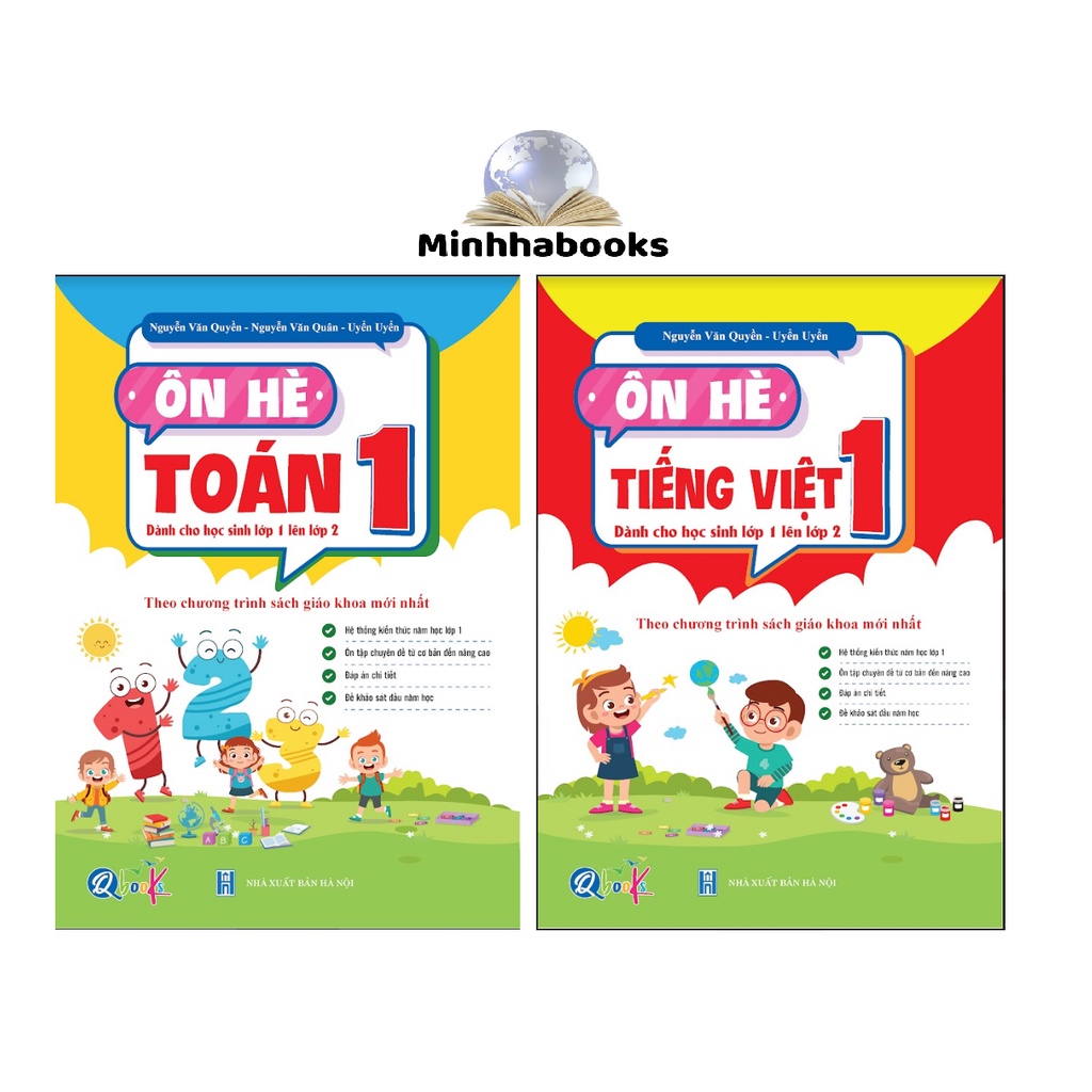 Sách - Combo Ôn Hè Toán và Tiếng Việt lớp 1 - Dành cho học sinh lớp 1 lên 2 Theo chương trình sách giáo khoa mới nhất