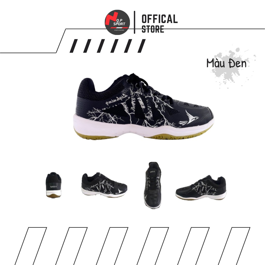 Giày Bóng Chuyền, Cầu Lông Nam Nữ Mira Lightning Thương Hiệu Mira Chất Liệu Da Bóng, Đế Kép Cao Cấp_Tặng Quà Đi Kèm