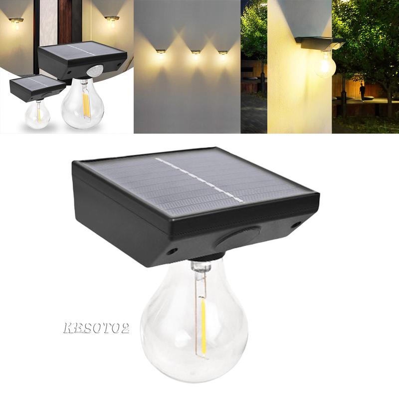 Set 2 Bóng Đèn LED Sợi Vonfram Chống Nước Sử Dụng Năng Lượng Mặt Trời