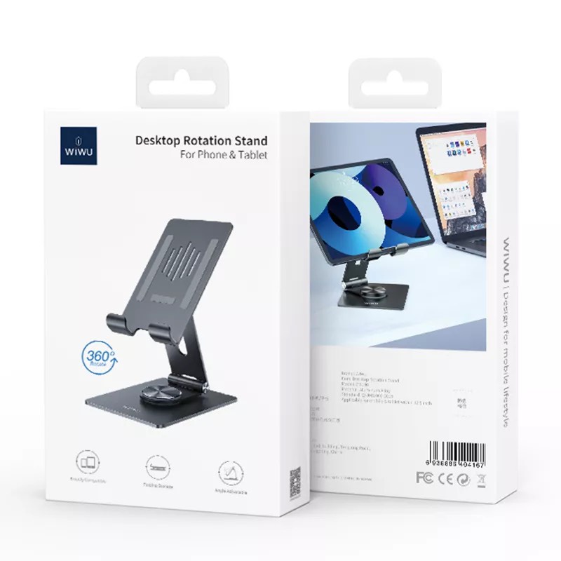 Kệ giá đỡ Máy tính bảng Pro 11 , 12.9 inch M1 WIWU Stand ZM106 Rotation 360 hợp kim nhôm , nhập khẩu chính hãng
