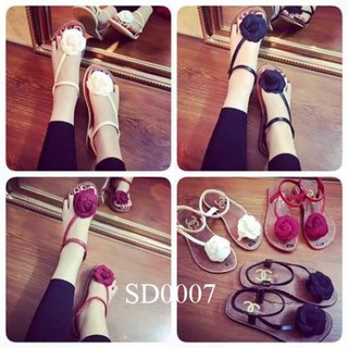 Free ship giày sandal hoa trà