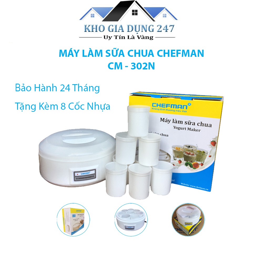 Máy làm sữa chua Chefman 8 Cốc Nhựa Cao Cấp✨ NowShip Hà Nội 1H - Giúp Làm Sữa Chua Ngon - An Toàn Cho Sức Khỏe