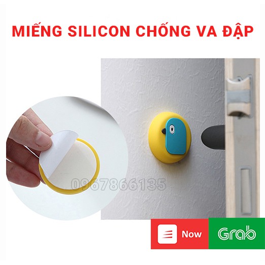 Miếng silicon chống va đập cửa/ Miếng chặn cửa silicon hoạt hình chống va đập và trầy xước