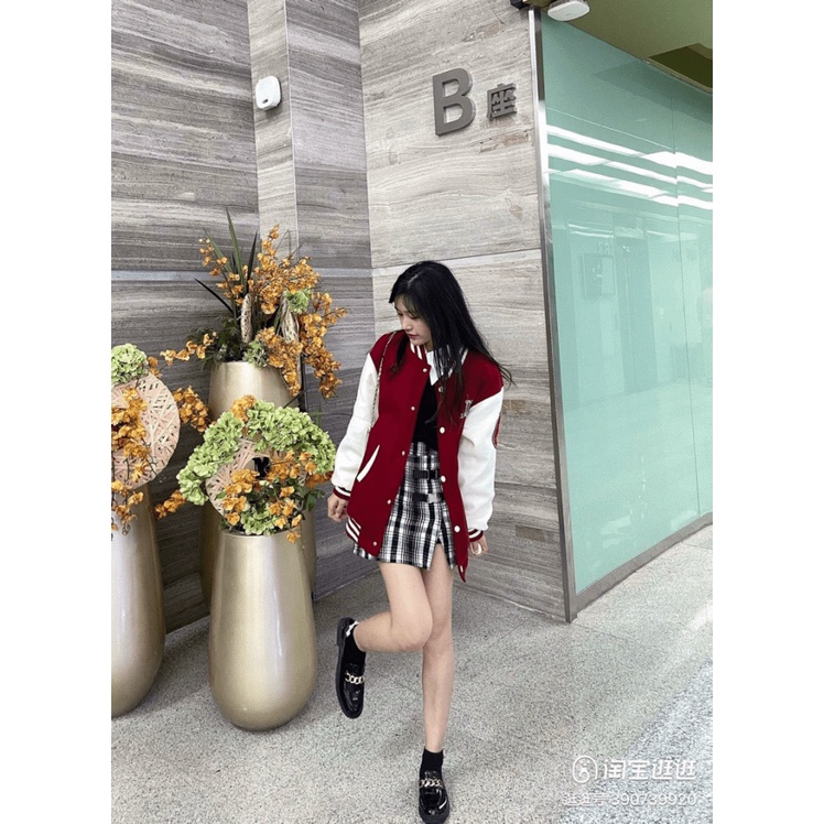 Áo Khoác KaKi Cotton 2 Lớp Bomber Cúc Bấm Phối Tay Trắng In Chữ Siêu Dễ Thương UT170 [NewUnisex]