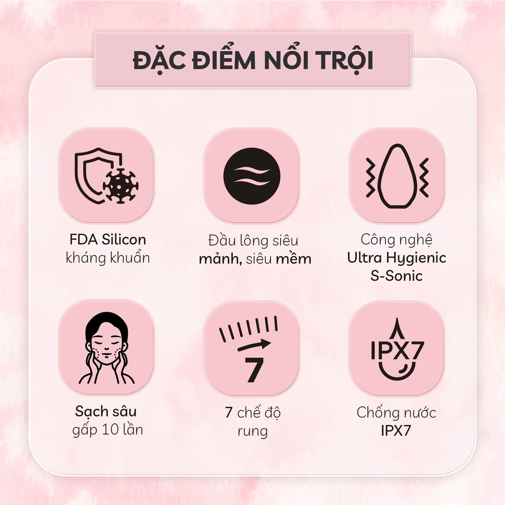 Máy rửa mặt mini cầm tay Crenot Nia P5 silicone siêu mềm sóng âm sạch sâu lỗ chân lông chăm sóc da dầu mụn nhạy cảm