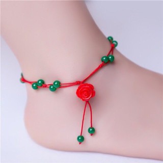 ( 24 Mẫu ) Lắc chân sợi chỉ đỏ may mắn