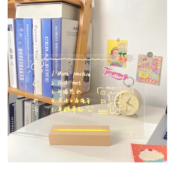 Bảng ghi chú check list có đèn sáng và gắn bảng acrylic để bàn làm việc,làm đèn trang trí,đèn ngủ, quà tặng