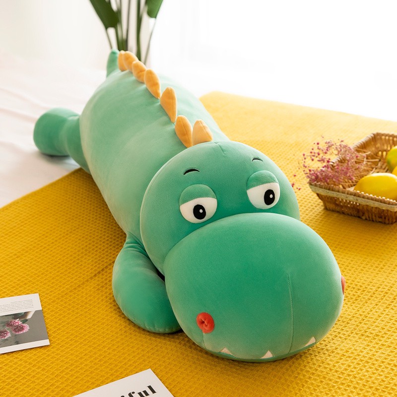 Gấu Bông Trâu Hồng , Thú Nhồi Bông Khủng Long Gối Ôm Chó Mắt Lồi Đủ Size 75Cm-1M-1M2