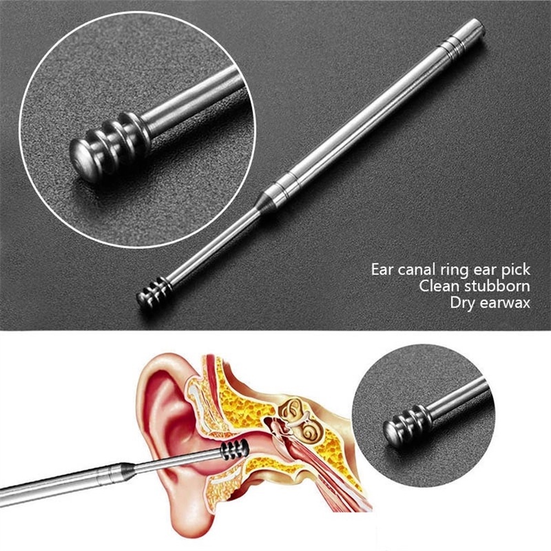 Bộ 6 dụng cụ lấy ráy tai bằng thép không gỉ tiện lợi