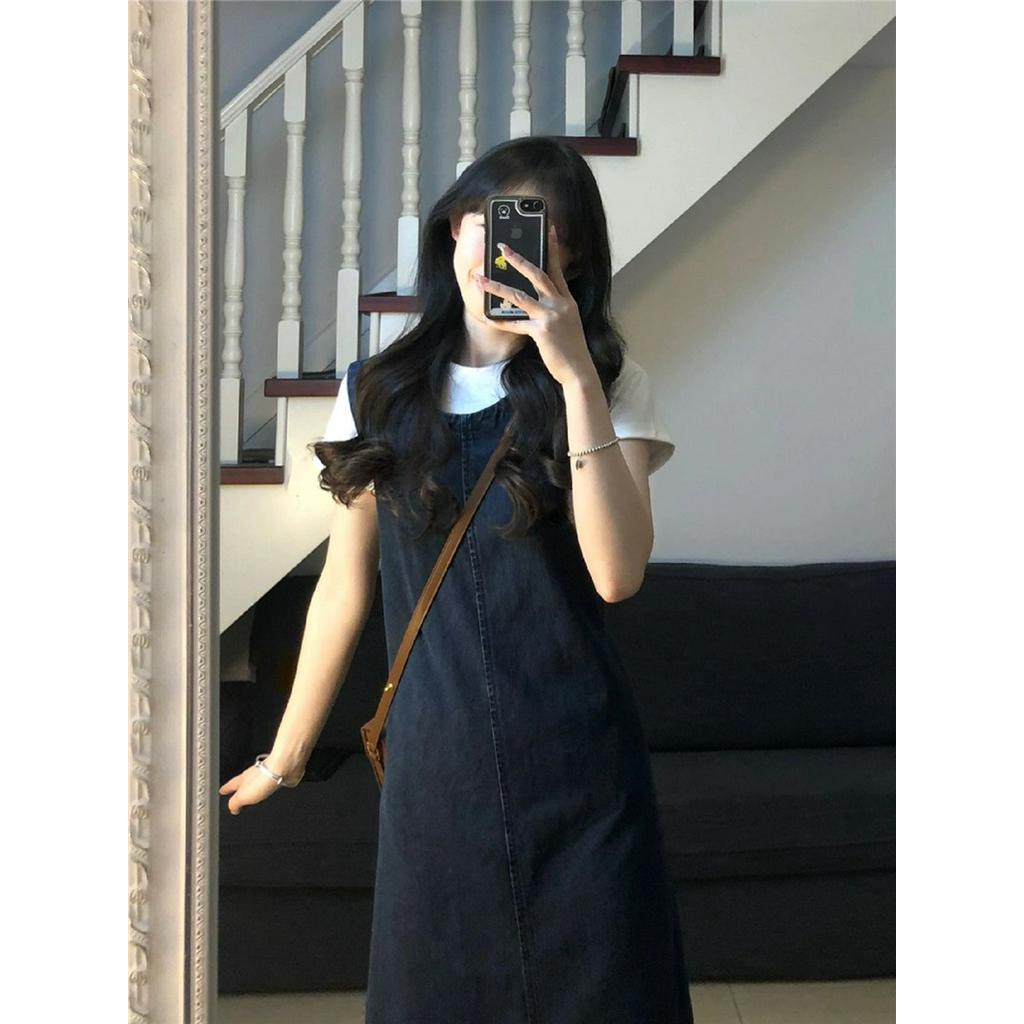 Áo Thun Trơn Cột Dây Vải Denim Ngắn Tay Thời Trang Đơn Giản 63240