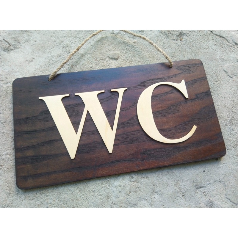 HCM | Bảng treo cửa Toilet/Wc, Bảng gỗ decor biển WC LUXI DECOR HCM