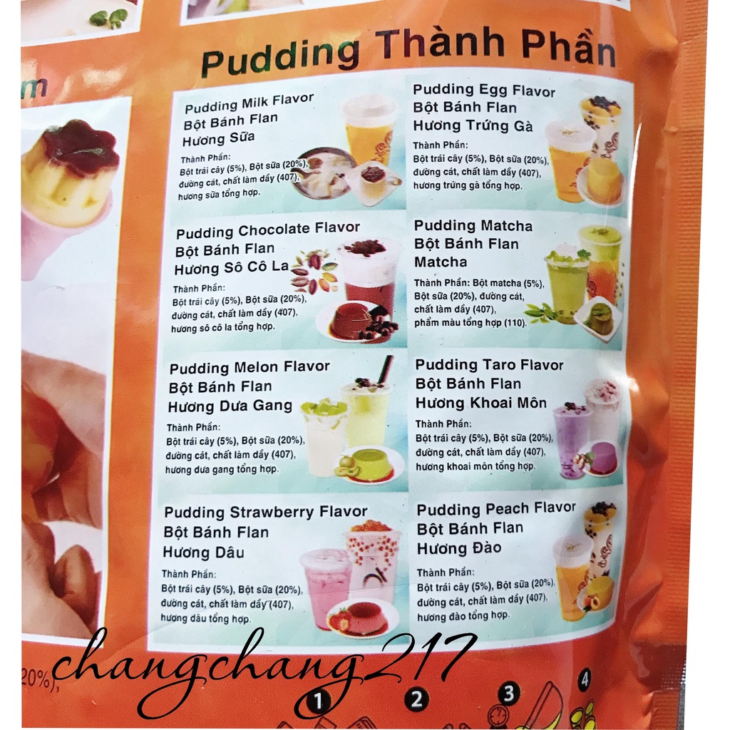 Bột Bánh Plan Rau Câu Pudding Dou Xian Trình Huy Hàng Huy Mele Có Đủ Các Mùi Gói 1kg
