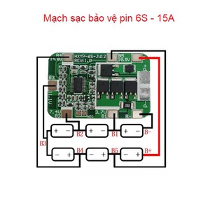 Mạch sạc bảo vệ pin 6S 15A có cảm biến nhiệt độ