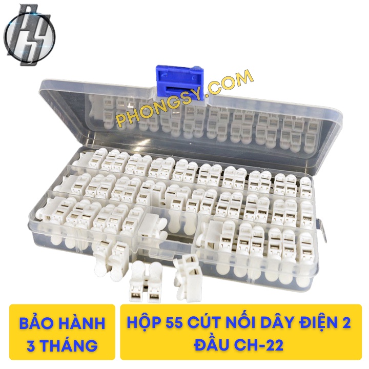 Hộp 55 cút nối dây điện nhanh 2 đầu cho thiết bị, đèn LED dây dẫn điện