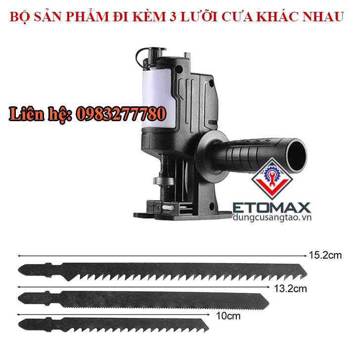 Bộ Phụ Kiện Chuyển Máy Khoan Thành Máy Cưa Lọng V3, Cưa Kiếm Lắp máy khoan tay