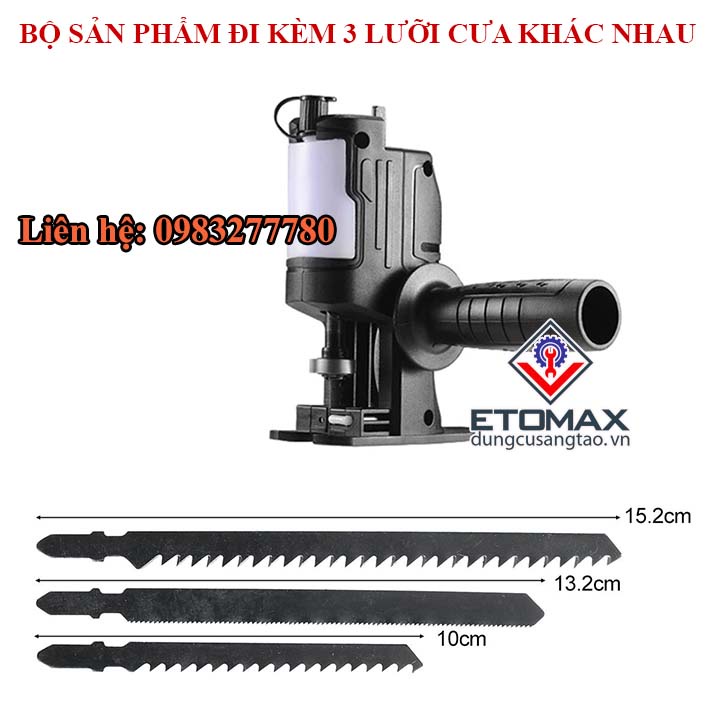 [SALE]Bộ Phụ Kiện Chuyển Máy Khoan Thành Máy Cưa Lọng V3, Cưa Kiếm Lắp Máy Khoan Cầm Tay