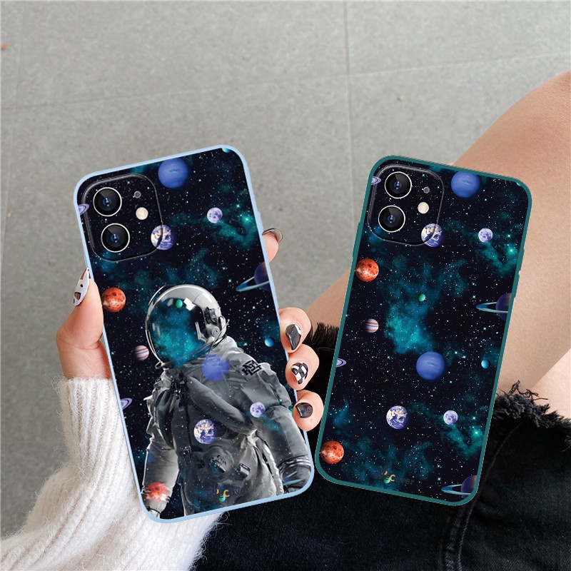 Ốp Điện Thoại Mềm Hình Phi Hành Gia Cho IPhone 13 12 11 Pro Max Mini 5 5S 6 6s 7 8 SE 2020 Plus X XR XS Max