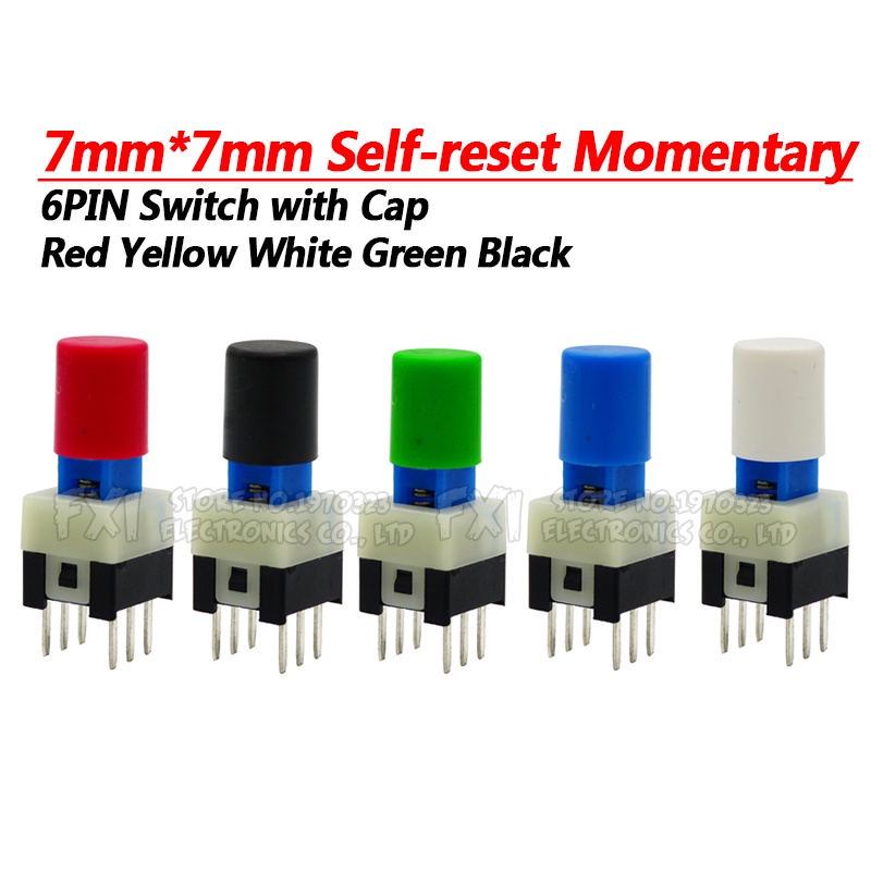 Bộ 10 Công Tắc Micro 6 Chốt Tự Phục Hồi 7 * 7mm 7 * 7mm