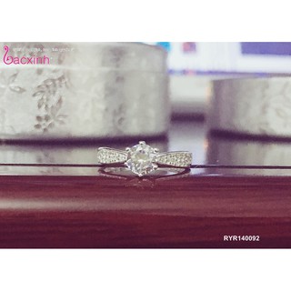 Nhẫn bạc Ý 925 Bạc Xinh Huệ Ngân - Ổ Kim cương đẹp RYR140092 (dành cho bạn nữ li tay nhỏ)