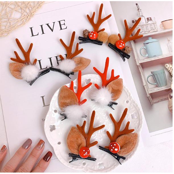 Kẹp tóc tuần lộc Noel Giáng sinh siêu xinh