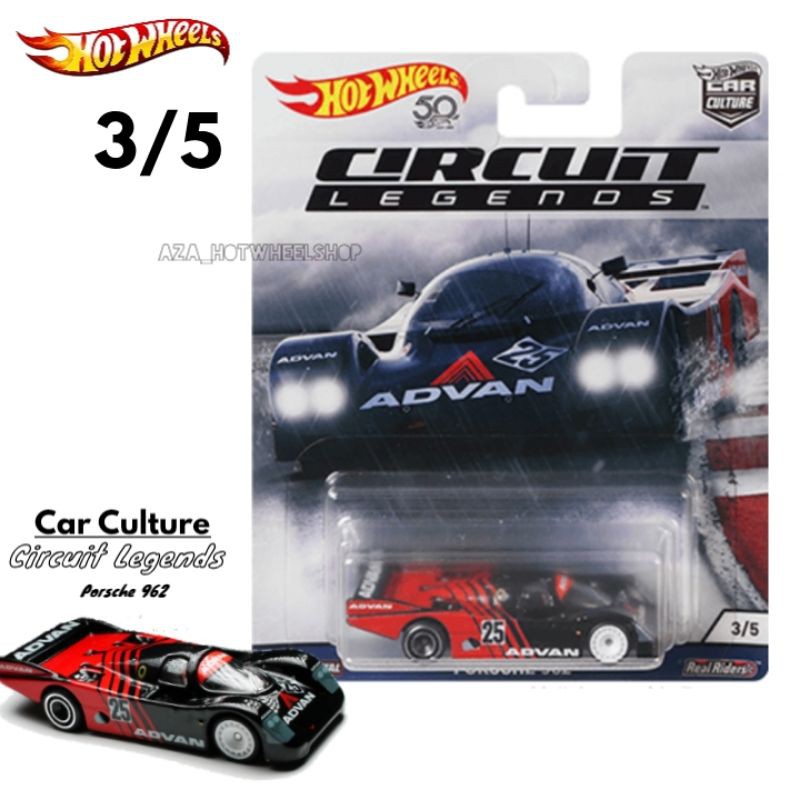 HOT WHEELS Xe Hơi Đồ Chơi PORSCHE 962 ADVAN Circuit Legends HW