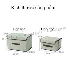 Combo 2 Hộp vải đựng đồ, đựng quần áo, gấp gọn - Thùng đựng đa năng có nắp đậy (lớn &amp; nhỏ) Store4girls