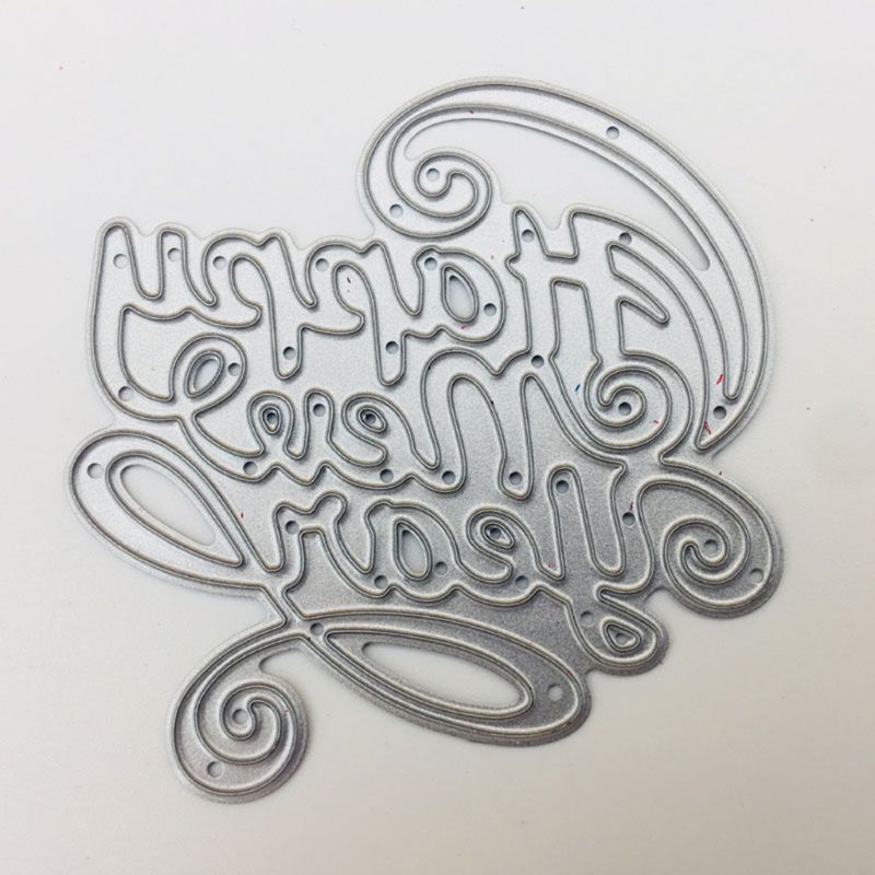 Khuôn cắt giấy bằng kim loại trang trí tập ảnh hình chữ Happy New Year