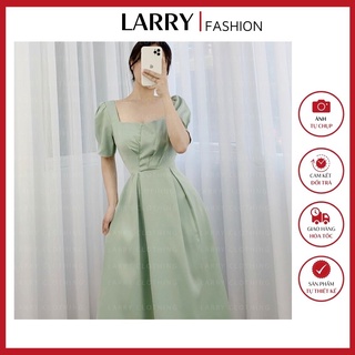 Đầm Xinh Dáng Dài Tay Phồng Xếp Ly Váy Cúp Ngực Thanh Lịch Siêu Vintage V195