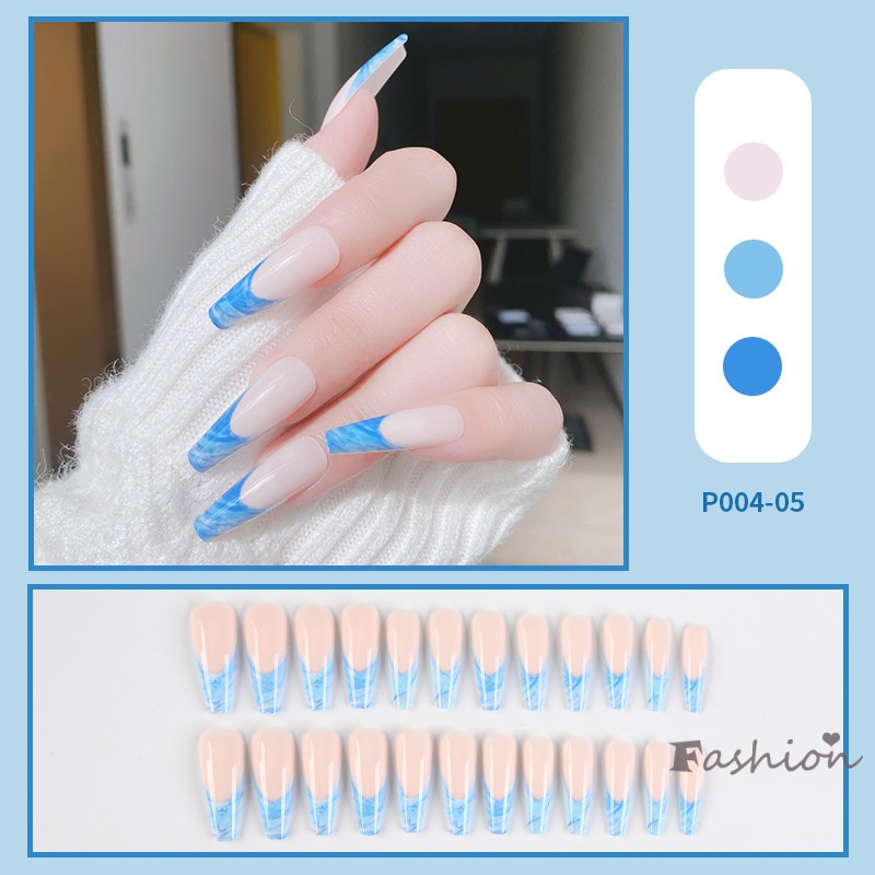Bộ 24 Móng Tay Giả Bền Bỉ Che Phủ Toàn Diện Dùng Trang Trí Móng Tay Cho Nữ