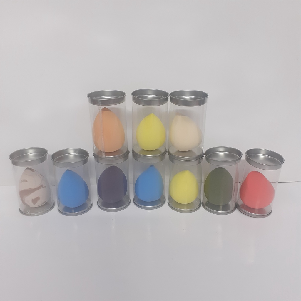 Hộp 1 bông phấn tán kem nền hình giọt nước, hộp nhựa nắp nhôm (Màu ngẫu nhiên)