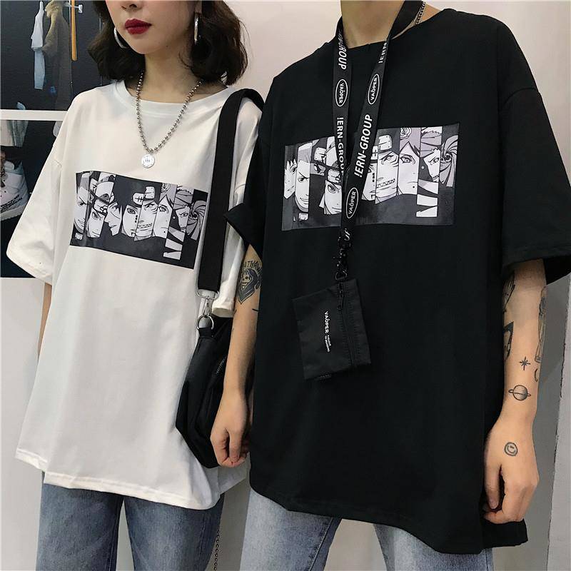 Áo thun 100% cotton ngắn tay in hình NARUTO phong cách Hàn Quốc thời trang cho nam/nữ