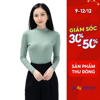 Áo thun nữ YODY cổ 3cm dài tay giữ nhiệt màu sắc basic dễ mix đồ ATN4324