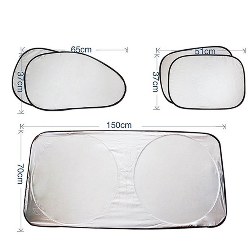 Tấm Che Nắng Kính Xe Ô Tô - Bộ 6 Miếng Chống Nắng Kính Xe - Phản Quang Cách Nhiệt