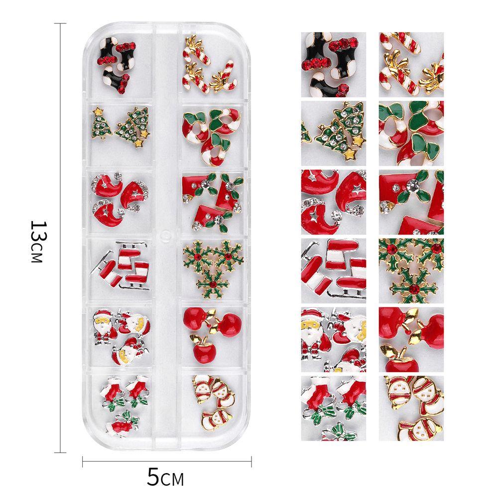 Phụ Kiện Trang Trí Móng Tay 3D Hình Ông Già Noel Bằng Kim Loại Độc Đáo