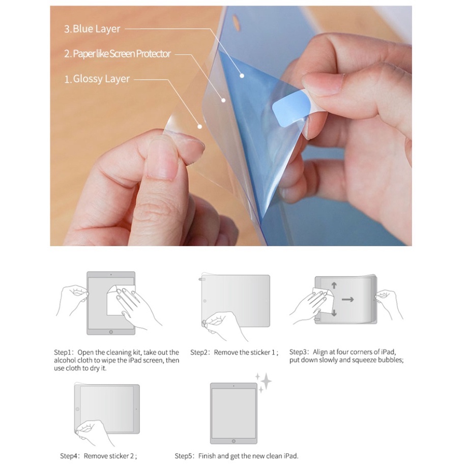 Miếng dán bảo vệ màn hình Paper LikePaper Like Wiwu Antiglare AG cho Apple IPad Pro 11 inch 2021 , 2018 , Pro 12.9 inch