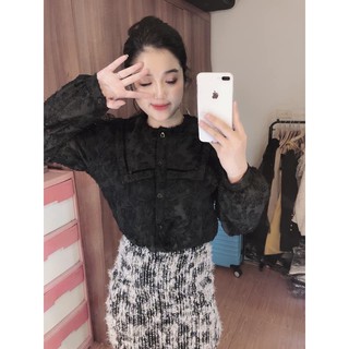 Set áo sơ mi & chân váy lông